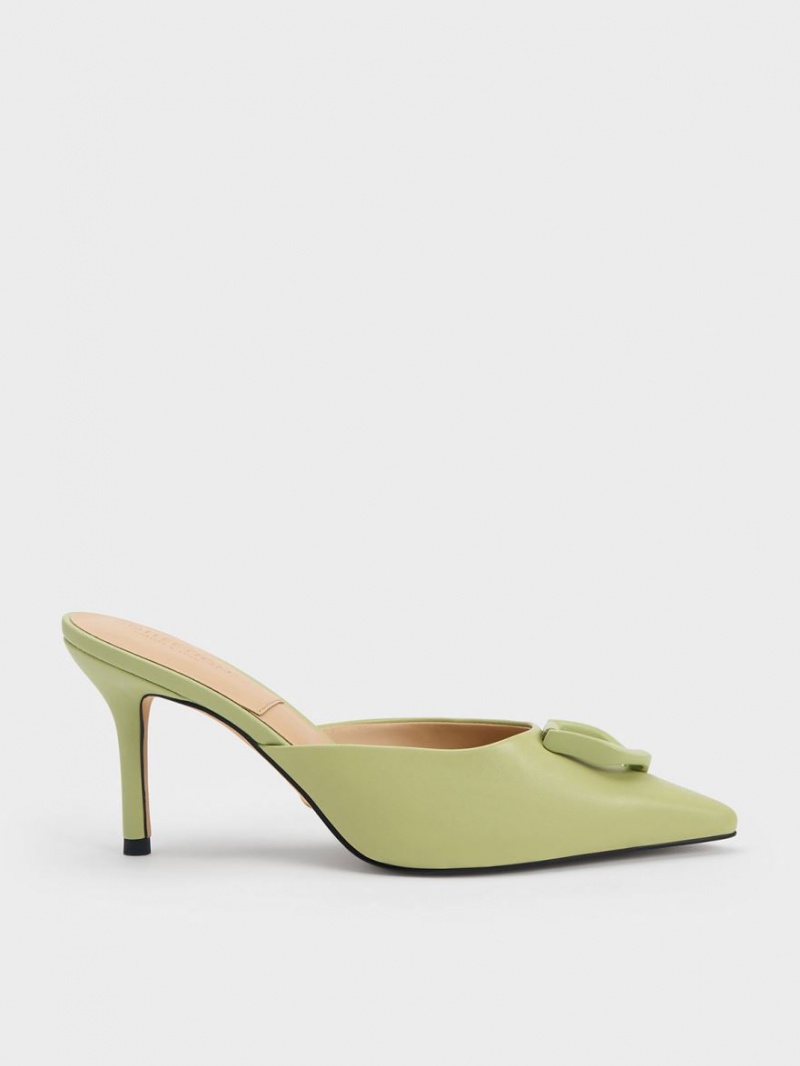 Mules Charles And Keith Gabine δερματινα πρασινο | 85694-MORH