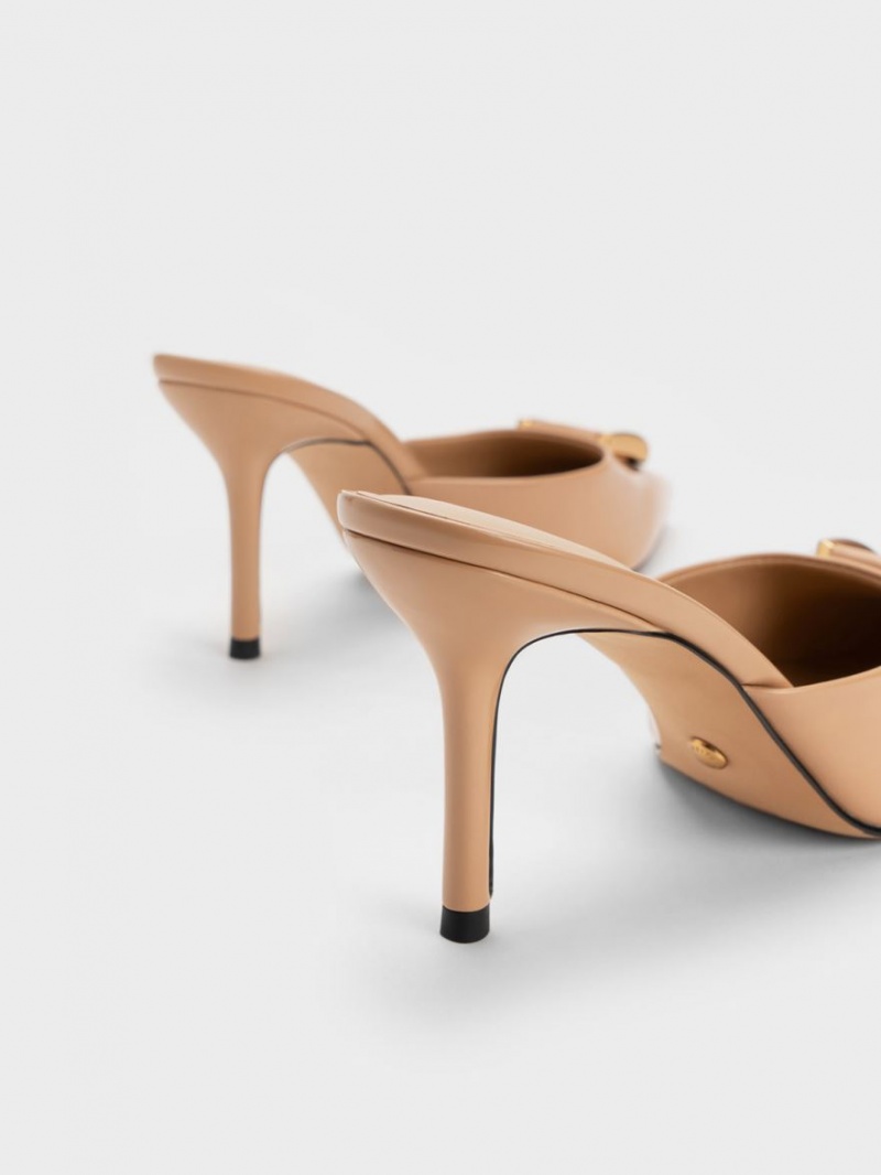Mules Charles And Keith Gabine λουστρινι δερματινα Μπεζ | 42569-HEPO