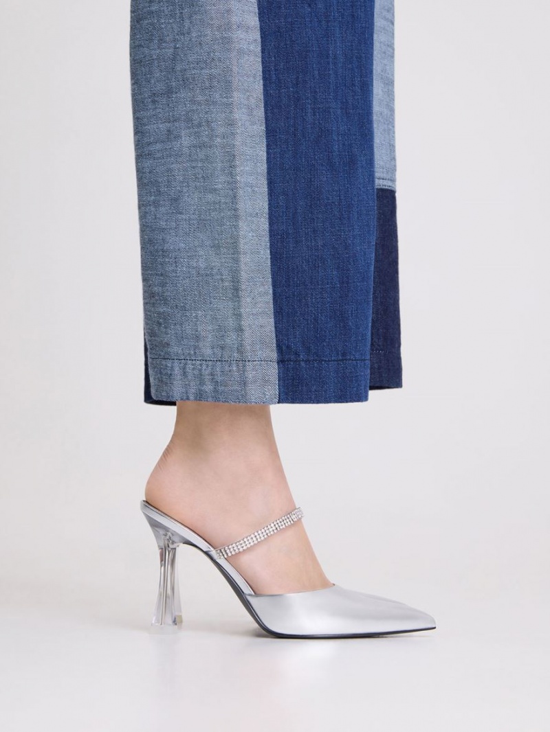 Mules Charles And Keith Gem λουρακια Metallic ασημι | 53164-PQTN