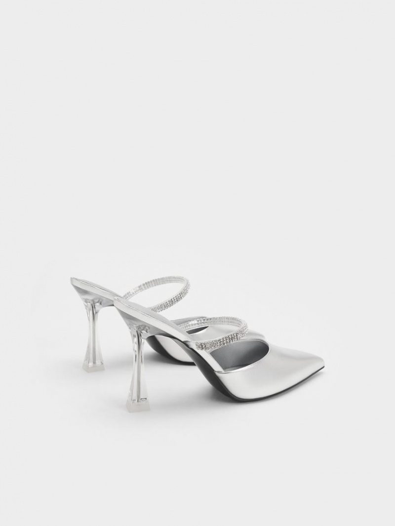 Mules Charles And Keith Gem λουρακια Metallic ασημι | 53164-PQTN
