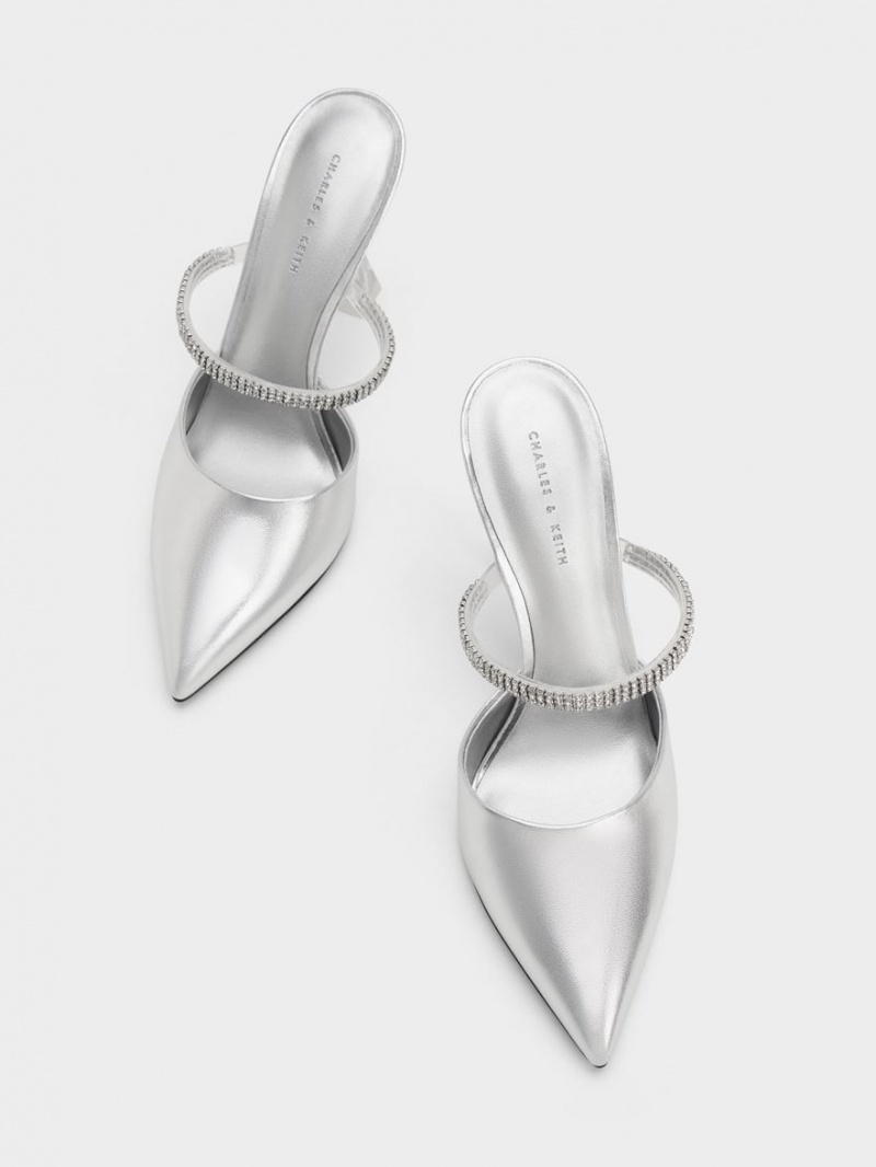 Mules Charles And Keith Gem λουρακια Metallic ασημι | 53164-PQTN