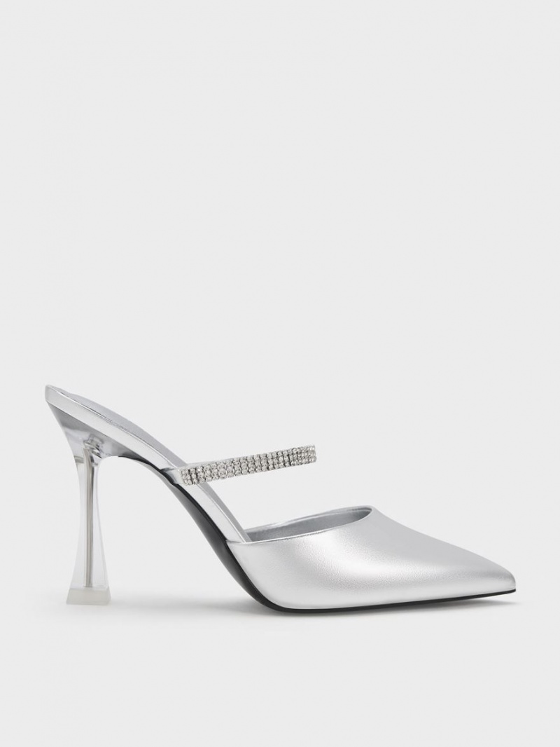 Mules Charles And Keith Gem λουρακια Metallic ασημι | 53164-PQTN