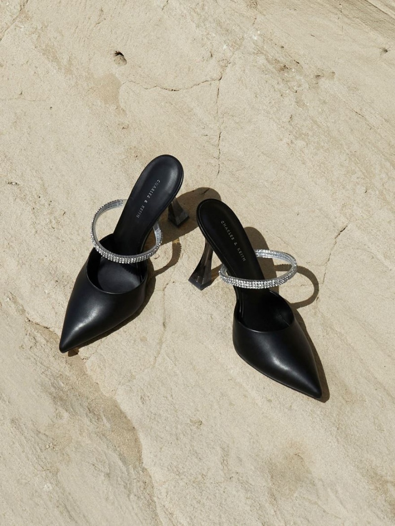Mules Charles And Keith Gem λουρακια μαυρα | 20578-SIZX