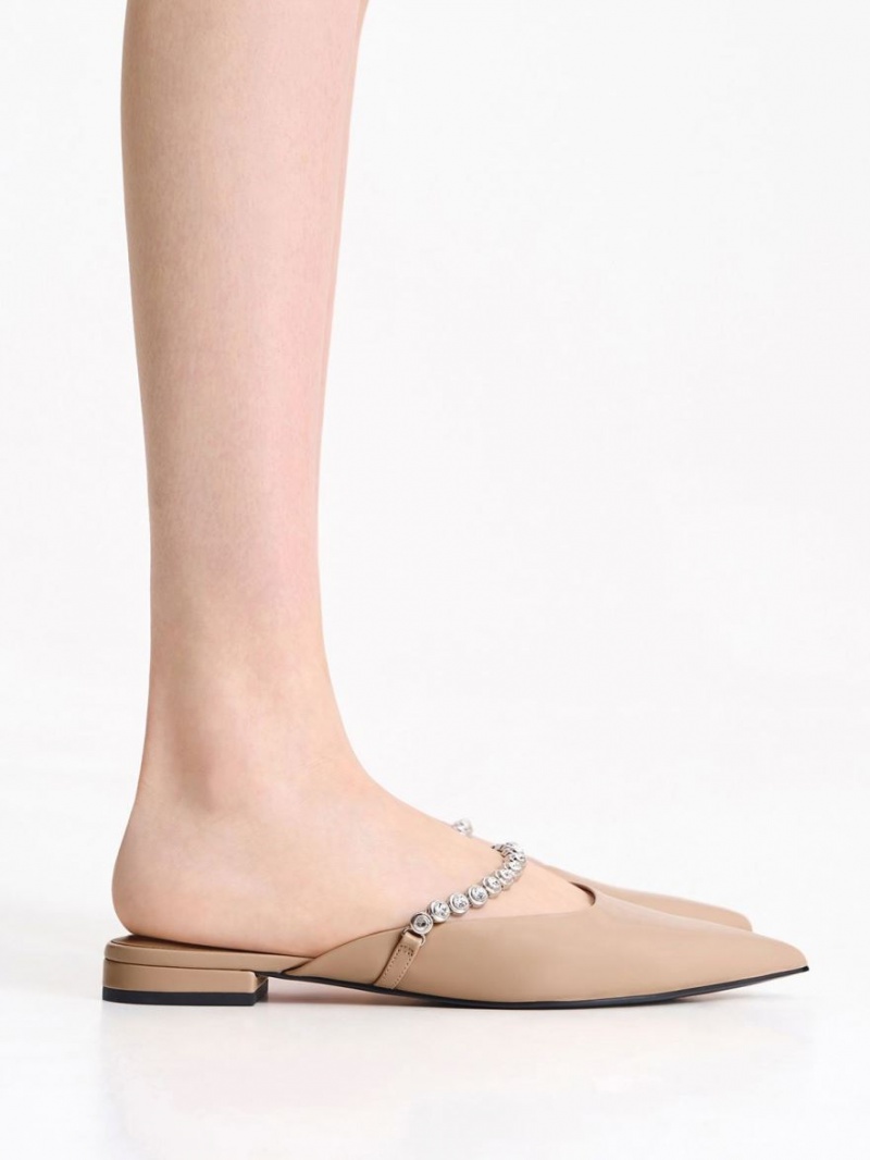 Mules Charles And Keith Gem-λουρακια φλατ Μπεζ | 41607-LENF