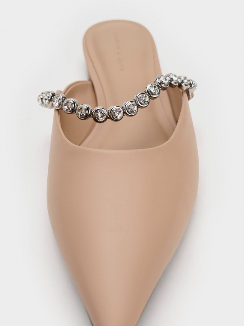 Mules Charles And Keith Gem-λουρακια φλατ Μπεζ | 41607-LENF