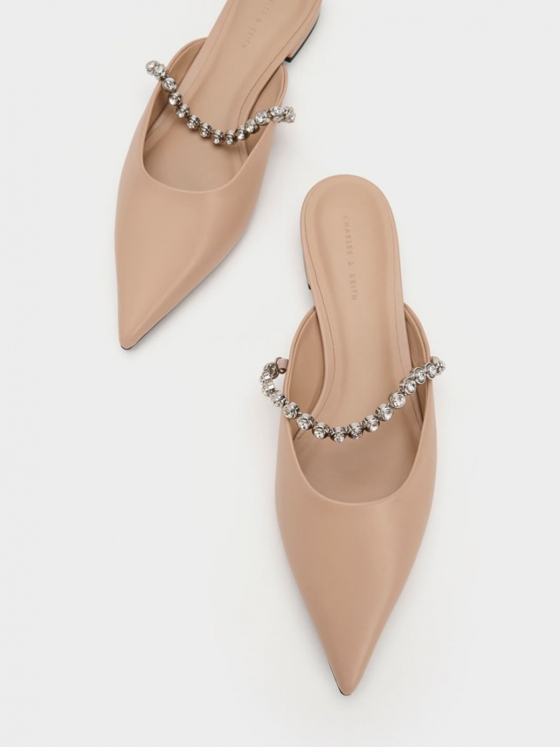 Mules Charles And Keith Gem-λουρακια φλατ Μπεζ | 41607-LENF