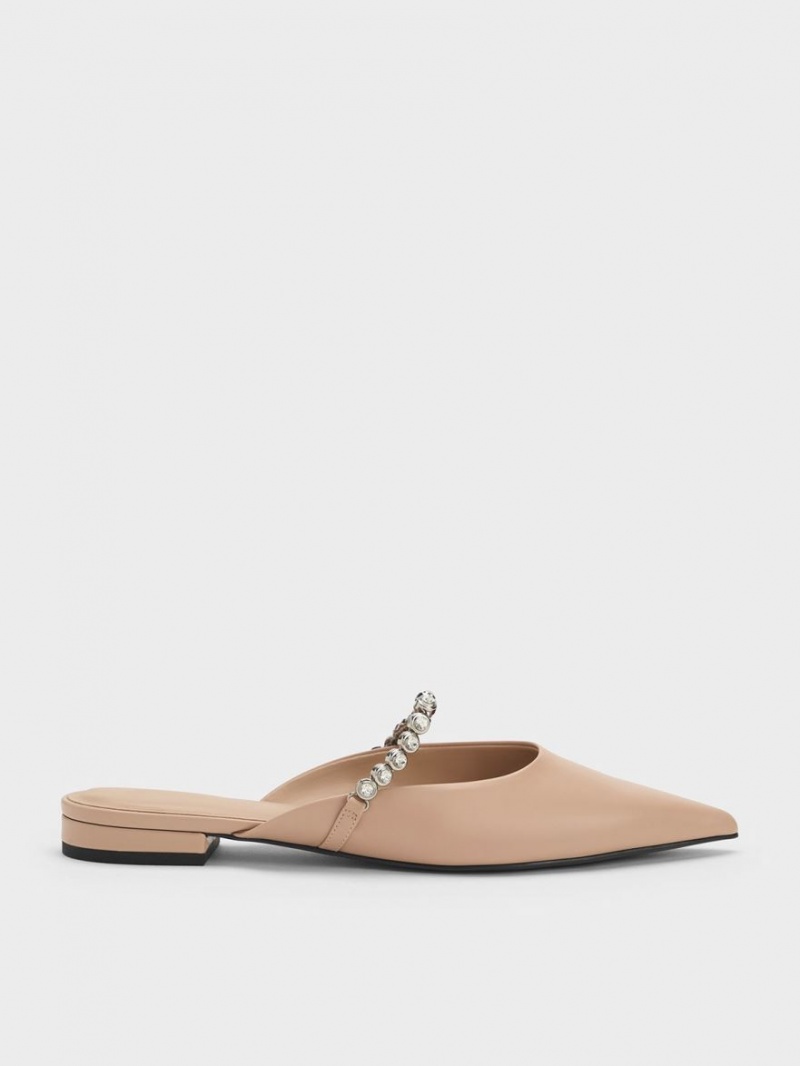 Mules Charles And Keith Gem-λουρακια φλατ Μπεζ | 41607-LENF