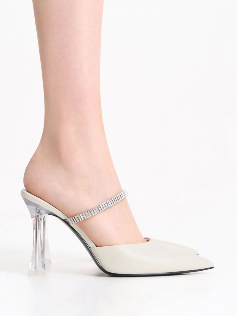 Mules Charles And Keith Gem λουρακια κρέμα | 56431-SJLZ