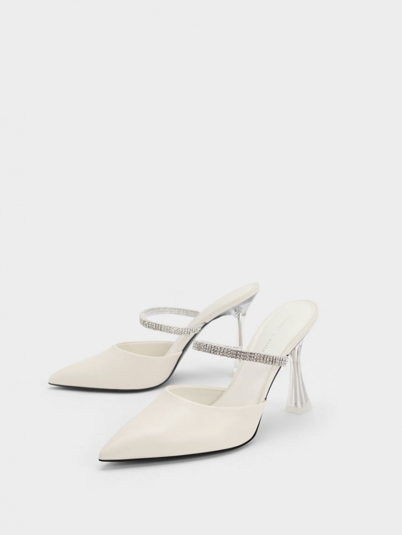 Mules Charles And Keith Gem λουρακια κρέμα | 56431-SJLZ