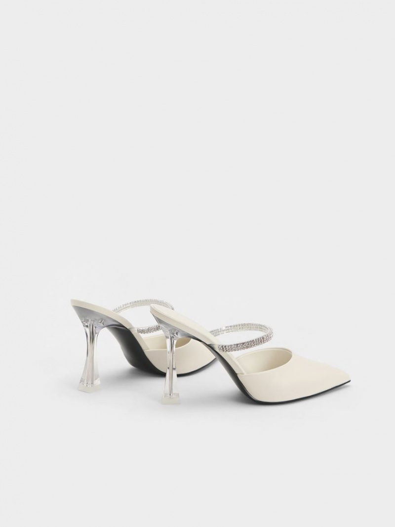 Mules Charles And Keith Gem λουρακια κρέμα | 56431-SJLZ