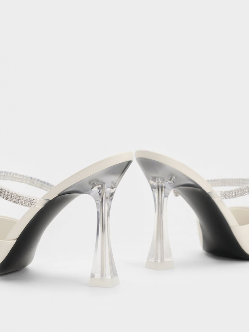 Mules Charles And Keith Gem λουρακια κρέμα | 56431-SJLZ