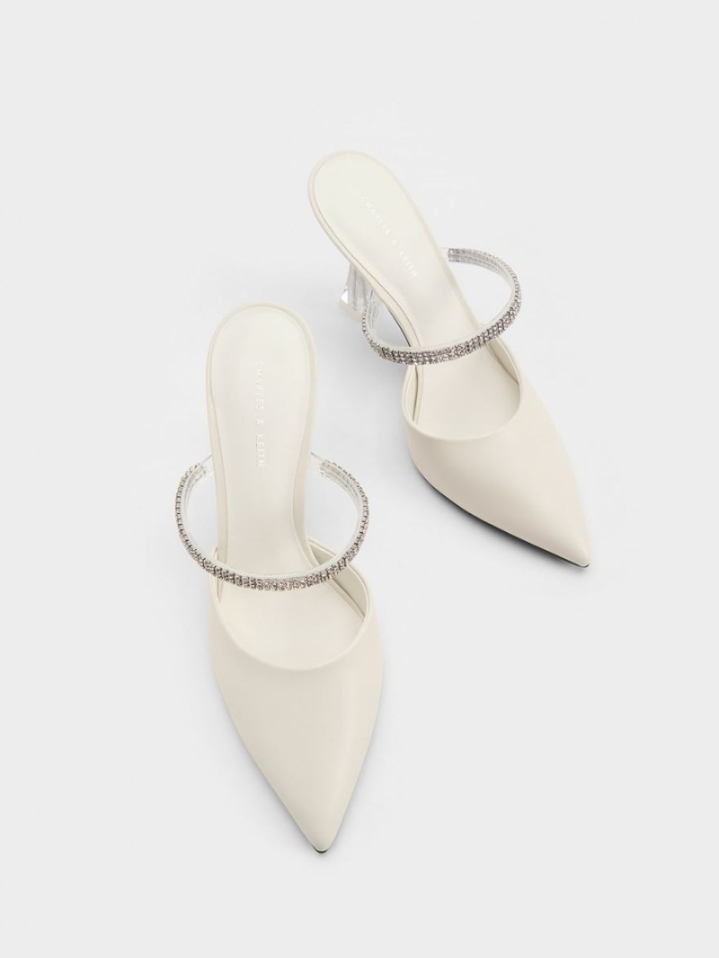 Mules Charles And Keith Gem λουρακια κρέμα | 56431-SJLZ