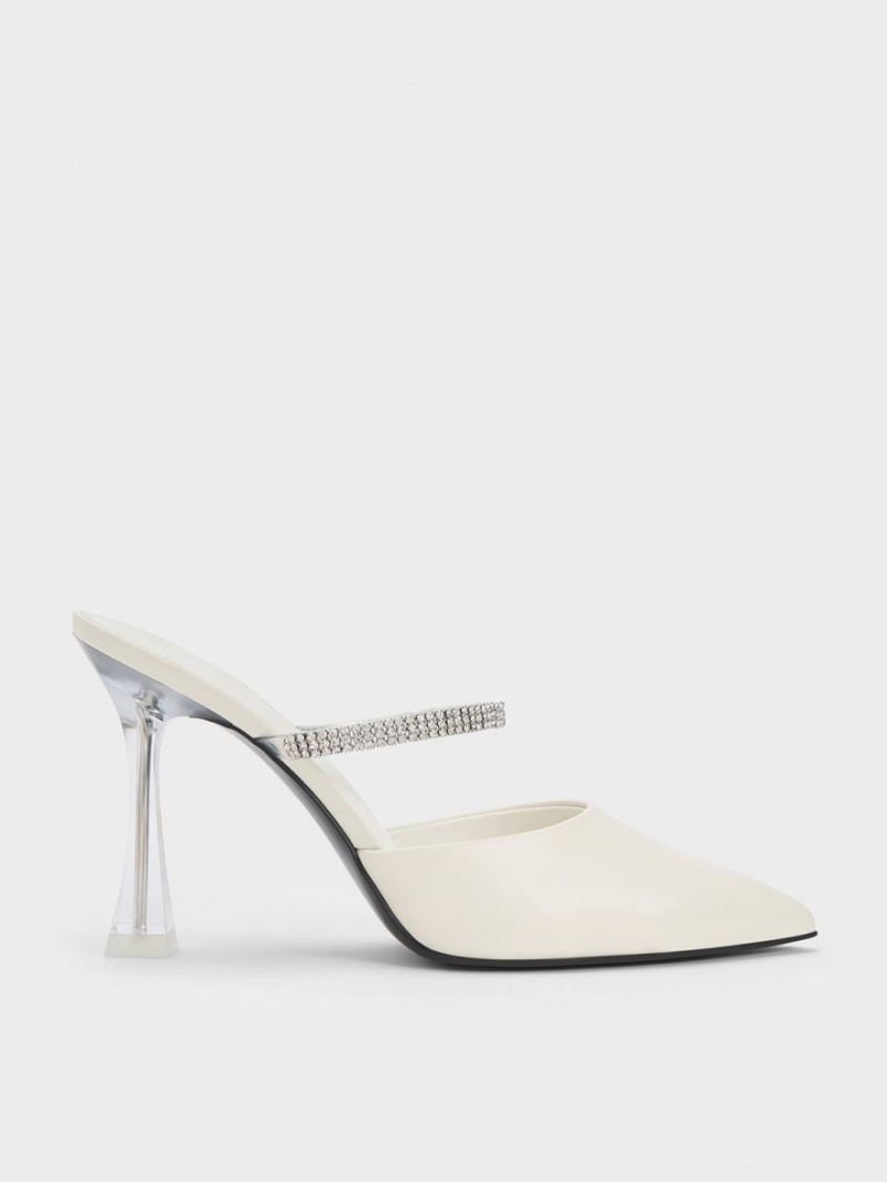 Mules Charles And Keith Gem λουρακια κρέμα | 56431-SJLZ