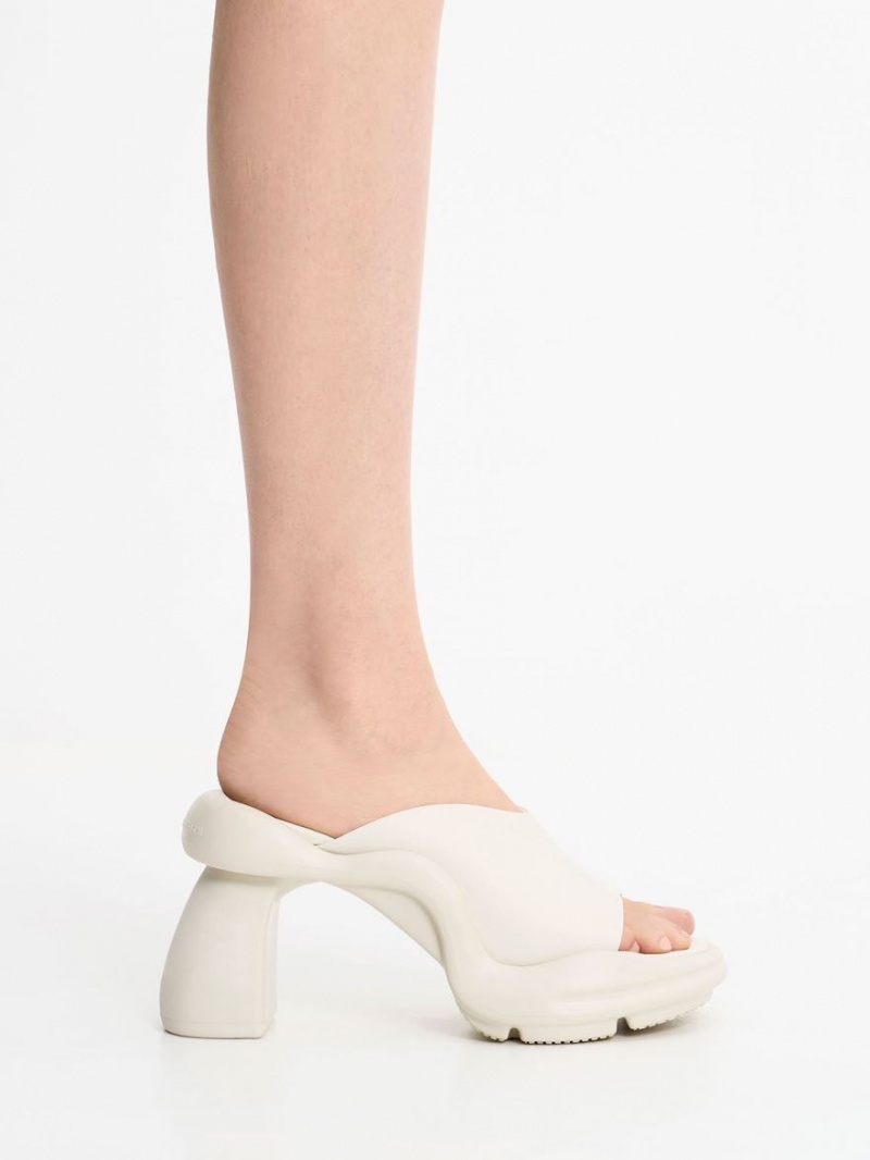Mules Charles And Keith Leila Sculptural κρέμα | 35467-UFMP