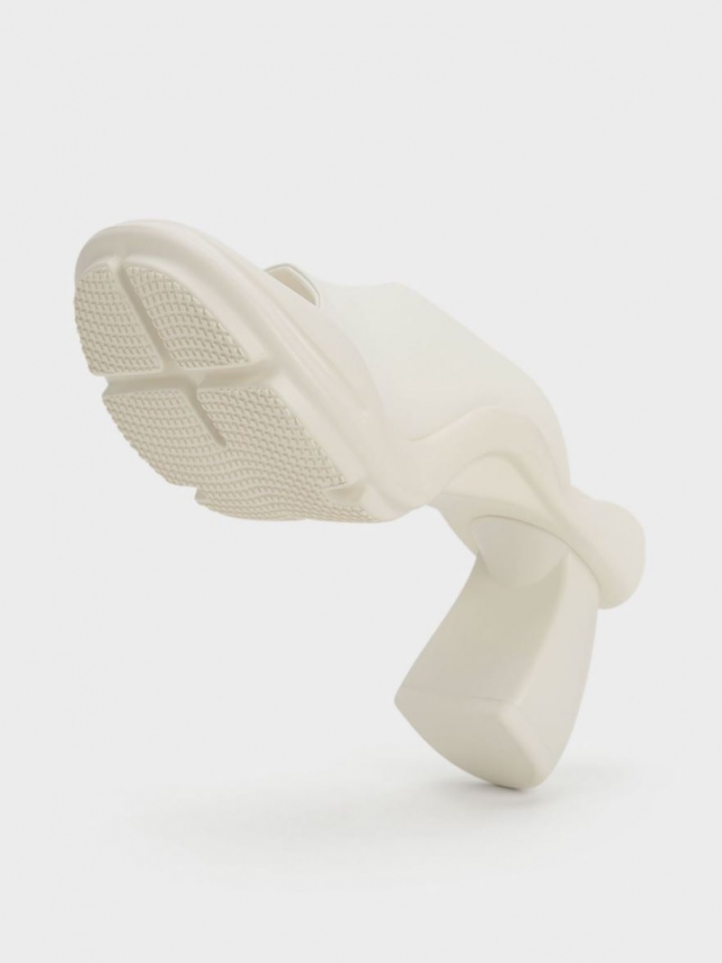 Mules Charles And Keith Leila Sculptural κρέμα | 35467-UFMP