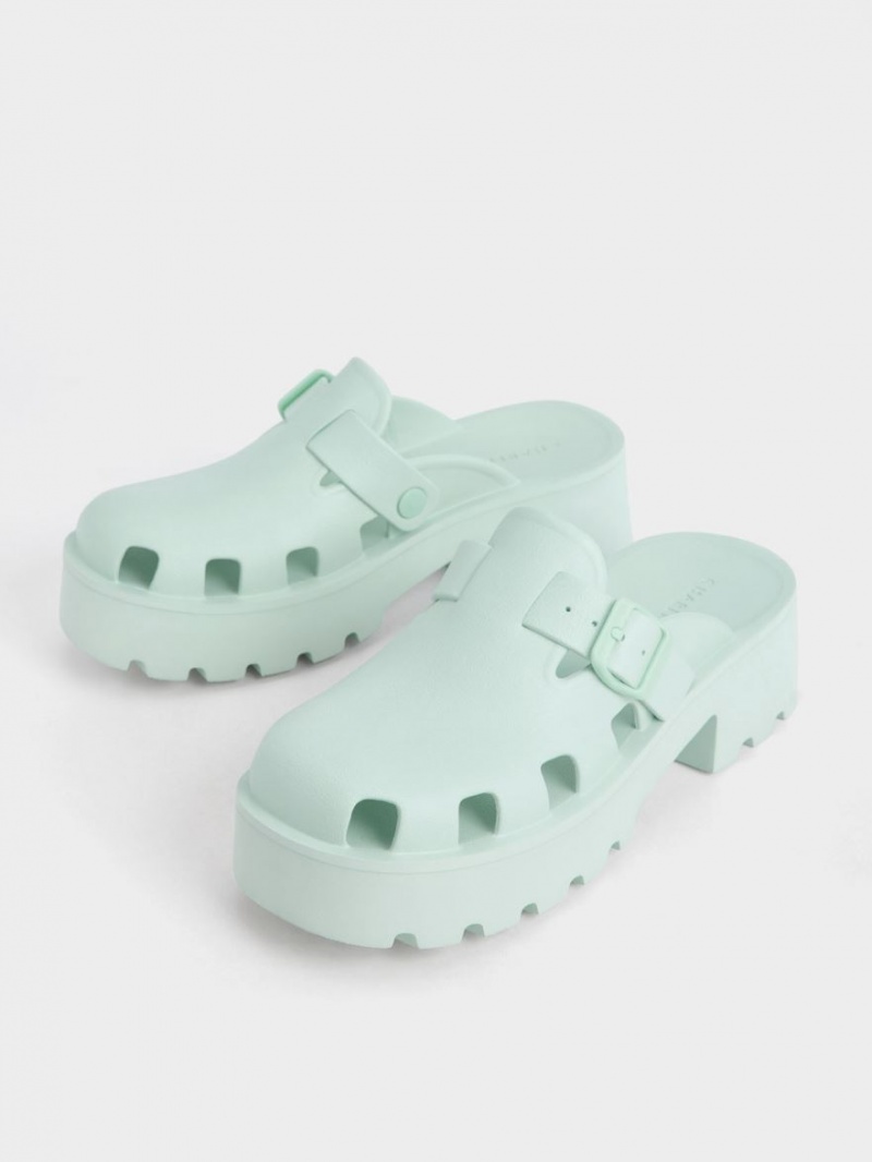 Mules Charles And Keith Mae Buckled flatforms μεντα | 84315-LVJG