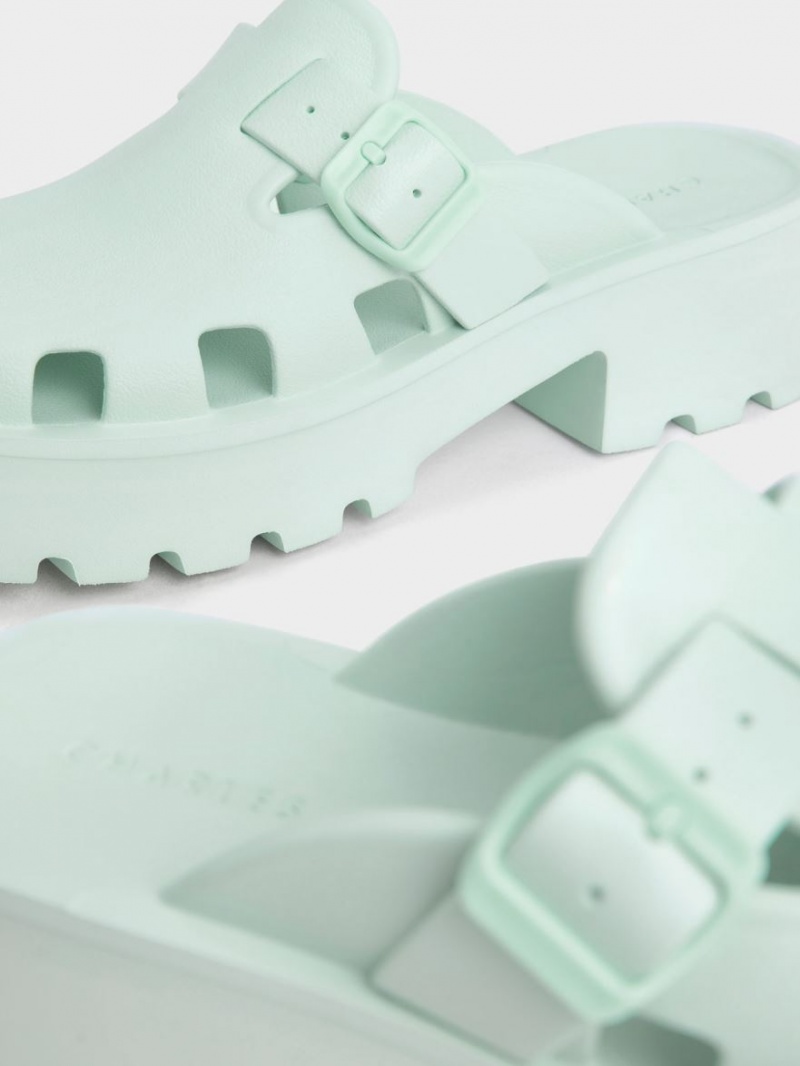 Mules Charles And Keith Mae Buckled flatforms μεντα | 84315-LVJG