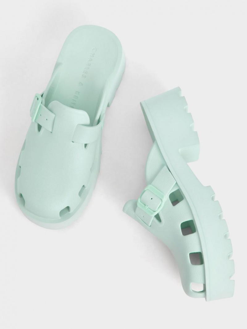 Mules Charles And Keith Mae Buckled flatforms μεντα | 84315-LVJG
