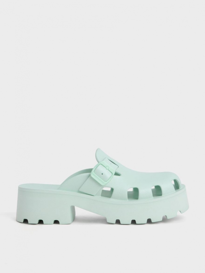 Mules Charles And Keith Mae Buckled flatforms μεντα | 84315-LVJG