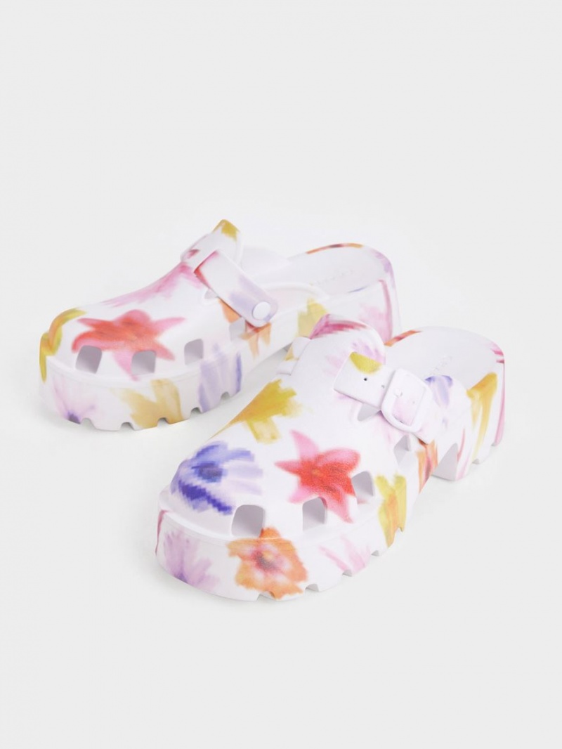 Mules Charles And Keith Mae Printed Buckled flatforms Πολύχρωμο | 27139-ZMQD