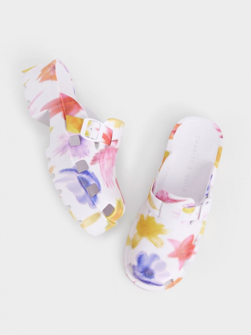 Mules Charles And Keith Mae Printed Buckled flatforms Πολύχρωμο | 27139-ZMQD
