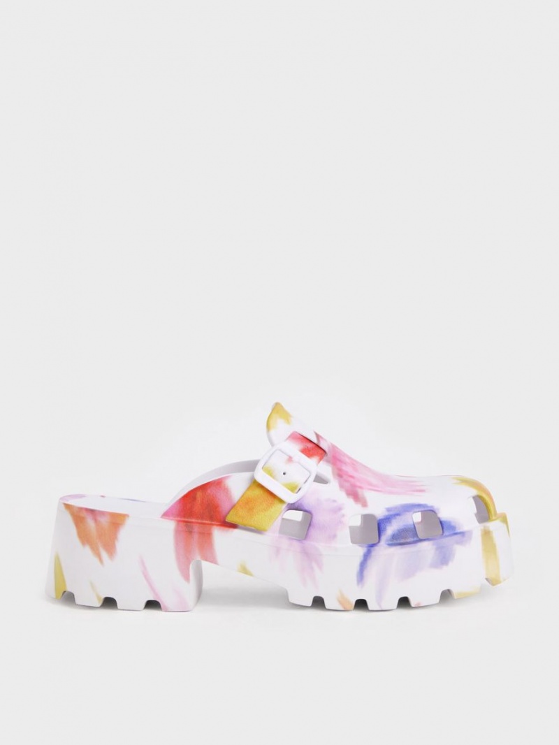 Mules Charles And Keith Mae Printed Buckled flatforms Πολύχρωμο | 27139-ZMQD
