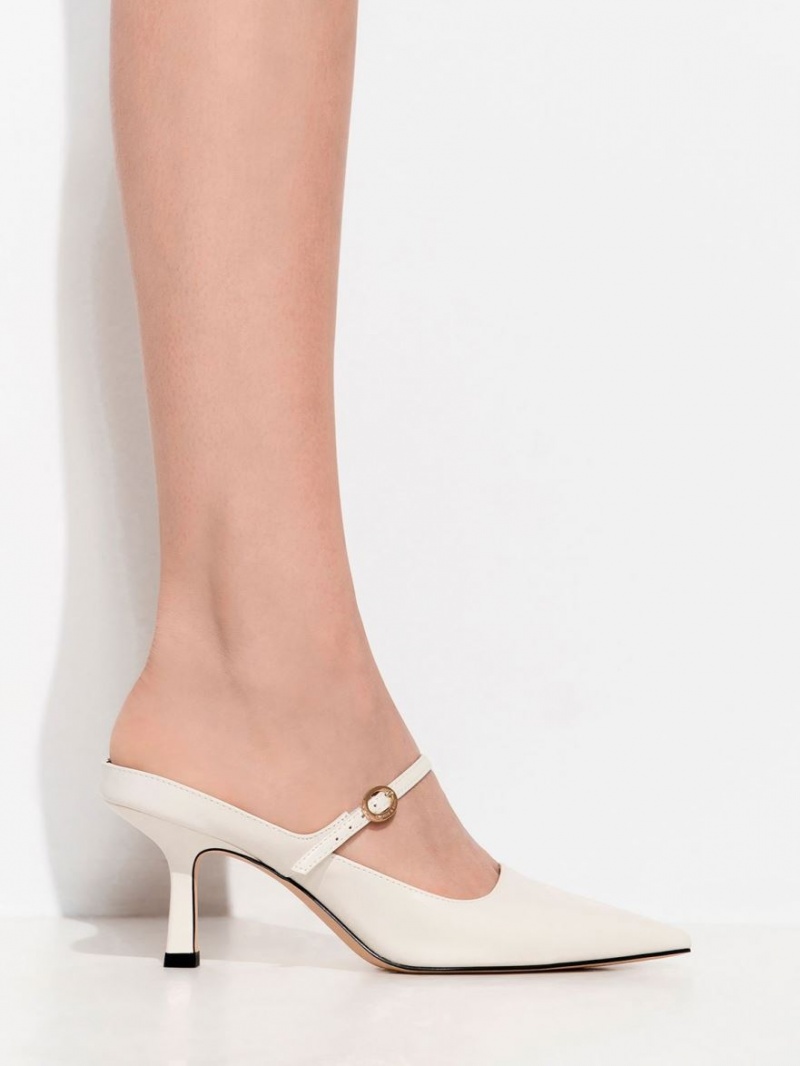 Mules Charles And Keith Mary Jane με τακουνι κρέμα | 16289-WRJY