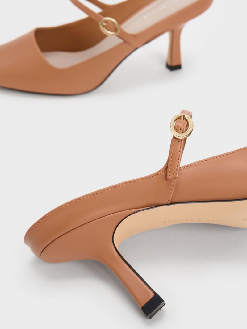 Mules Charles And Keith Mary Jane με τακουνι καφε | 64791-EPQK