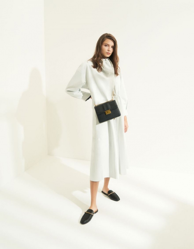 Mules Charles And Keith Metallic Accent Flats μαυρα | 17289-MWHL