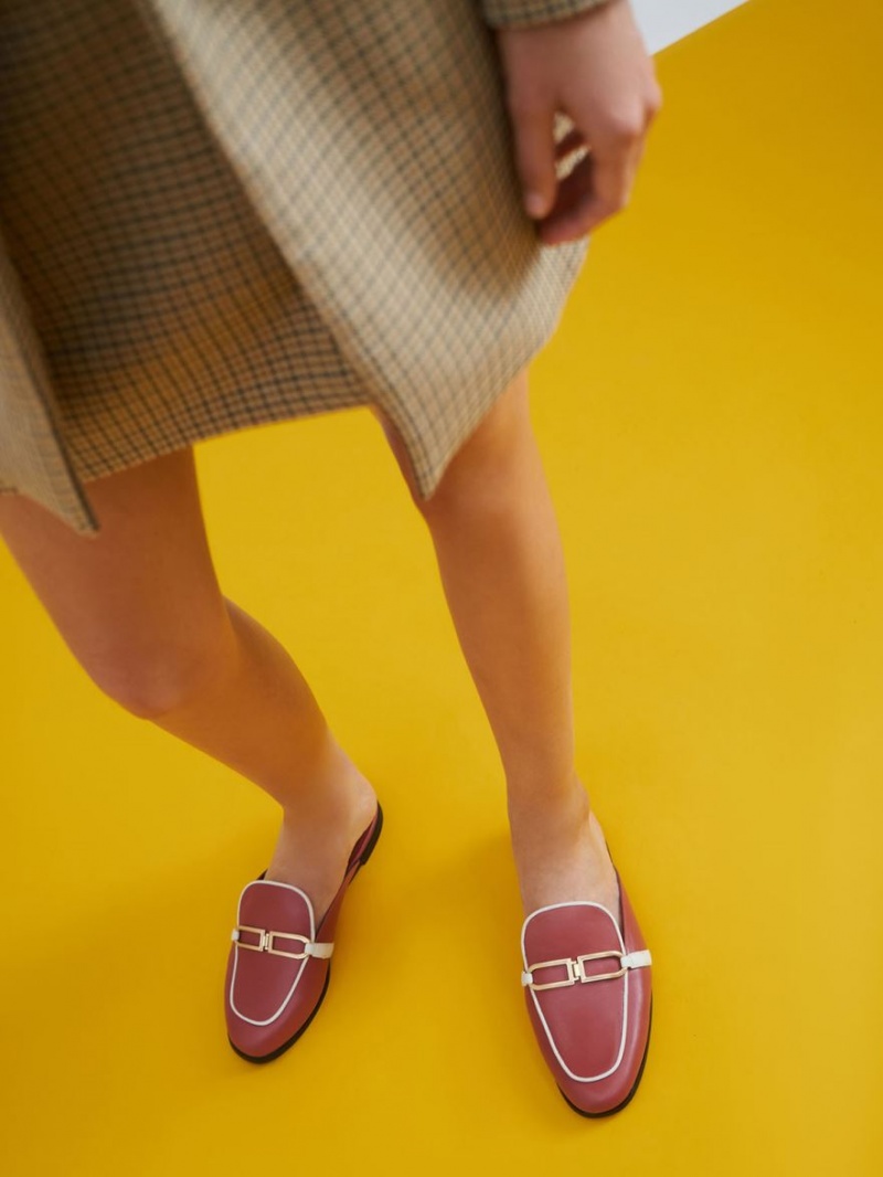 Mules Charles And Keith Metallic Accent Flats σκούρο κοκκινα | 25798-YSRH