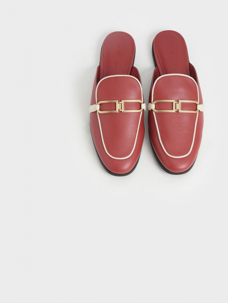 Mules Charles And Keith Metallic Accent Flats σκούρο κοκκινα | 25798-YSRH