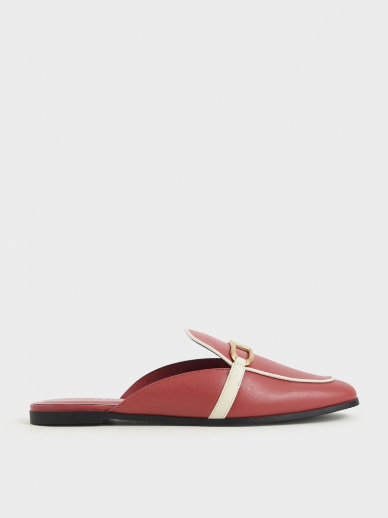 Mules Charles And Keith Metallic Accent Flats σκούρο κοκκινα | 25798-YSRH