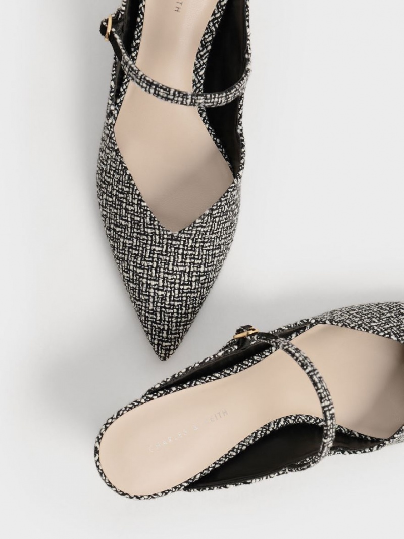 Mules Charles And Keith Metallic Sculptural Heel Tweed Πολύχρωμο | 74935-LCRQ