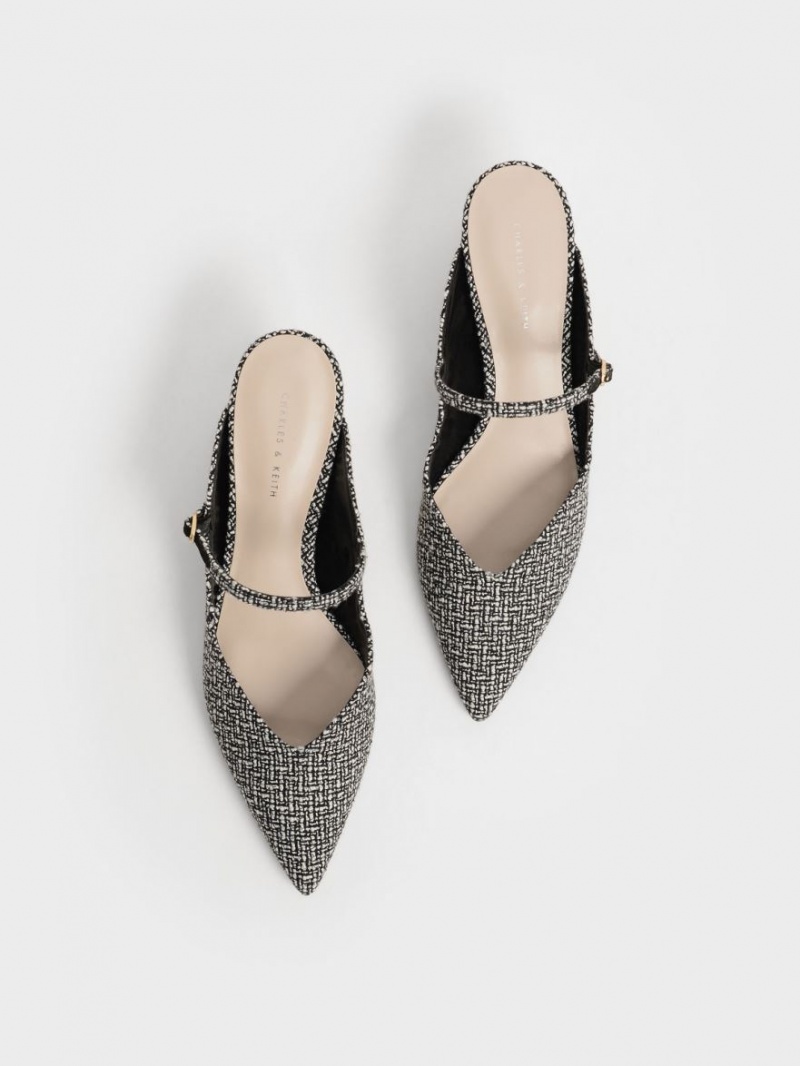 Mules Charles And Keith Metallic Sculptural Heel Tweed Πολύχρωμο | 74935-LCRQ