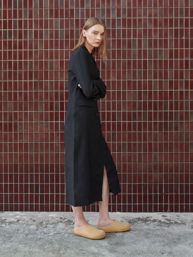 Mules Charles And Keith Molly Textured φλατ καφε | 47196-PVDR