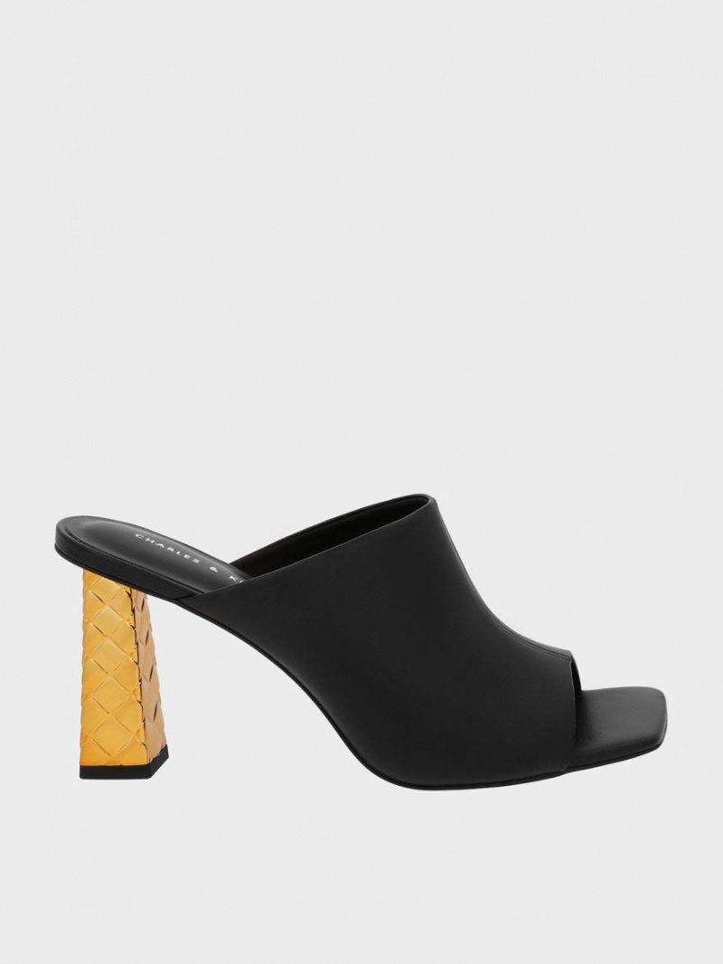 Mules Charles And Keith Open toe Καπιτονέ Heel μαυρα | 85413-JAFB