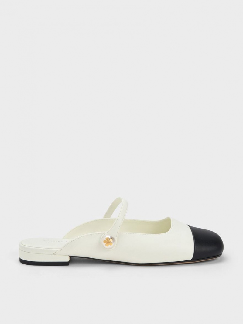 Mules Charles And Keith Pearl Embellished φλατ ασπρα | 52679-NZYB