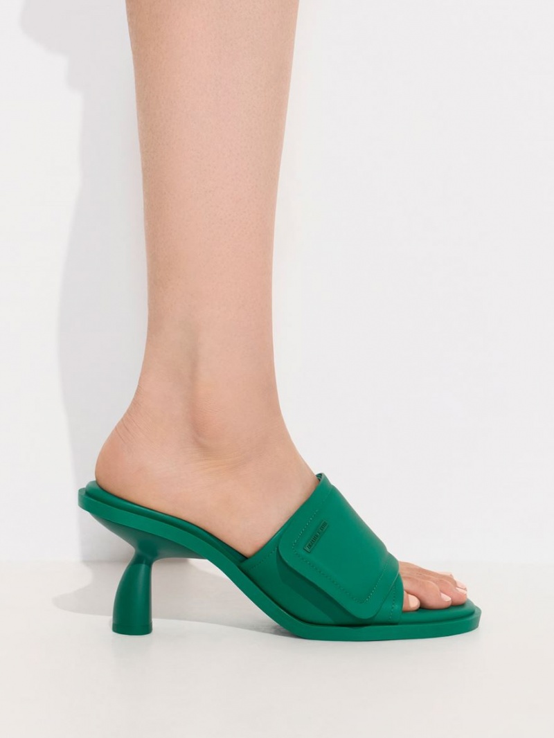 Mules Charles And Keith Puffy Sculptural Heel πρασινο | 18793-GFPH