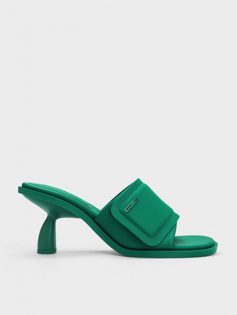 Mules Charles And Keith Puffy Sculptural Heel πρασινο | 18793-GFPH