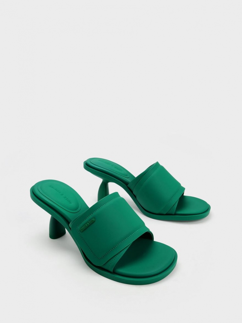 Mules Charles And Keith Puffy Sculptural Heel πρασινο | 18793-GFPH