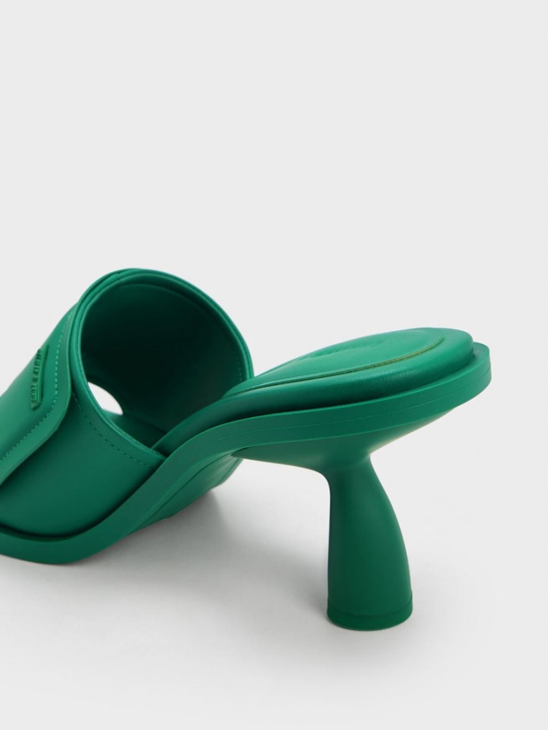 Mules Charles And Keith Puffy Sculptural Heel πρασινο | 18793-GFPH