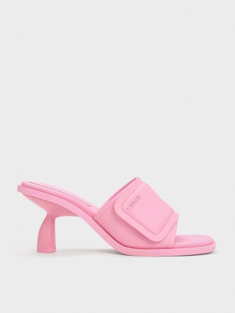 Mules Charles And Keith Puffy Sculptural Heel ροζ | 15602-JOHM