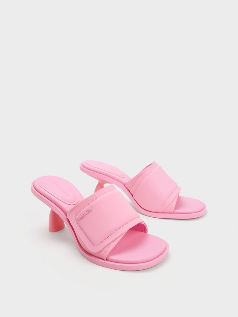 Mules Charles And Keith Puffy Sculptural Heel ροζ | 15602-JOHM