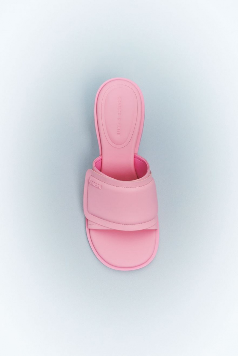 Mules Charles And Keith Puffy Sculptural Heel ροζ | 15602-JOHM
