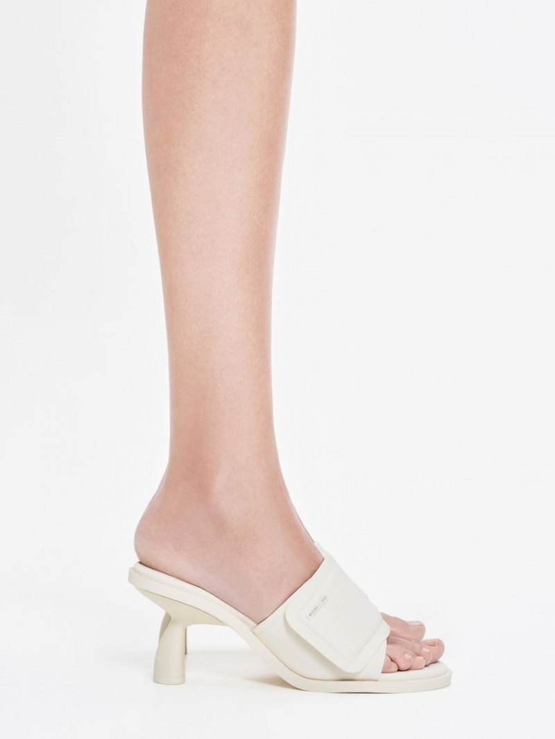 Mules Charles And Keith Puffy Sculptural Heel ασπρα | 04567-IPMW