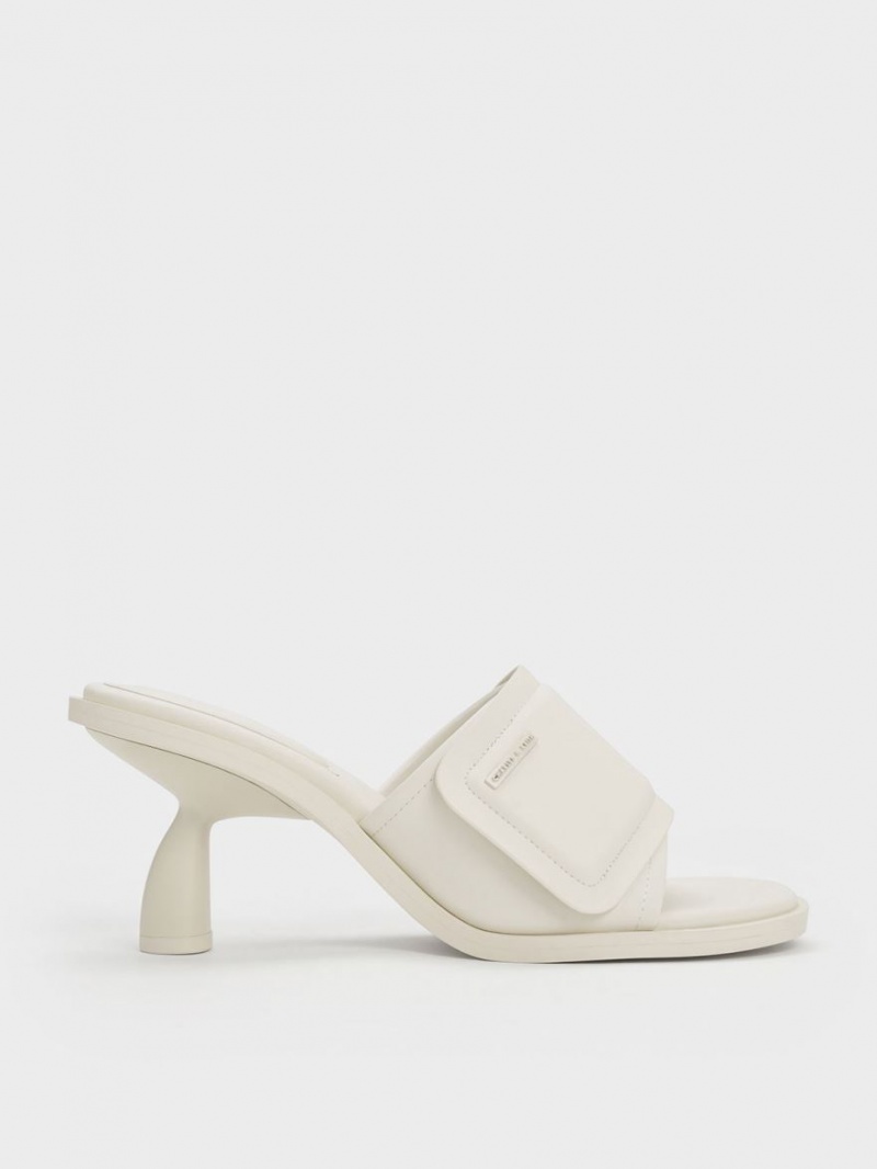 Mules Charles And Keith Puffy Sculptural Heel ασπρα | 04567-IPMW