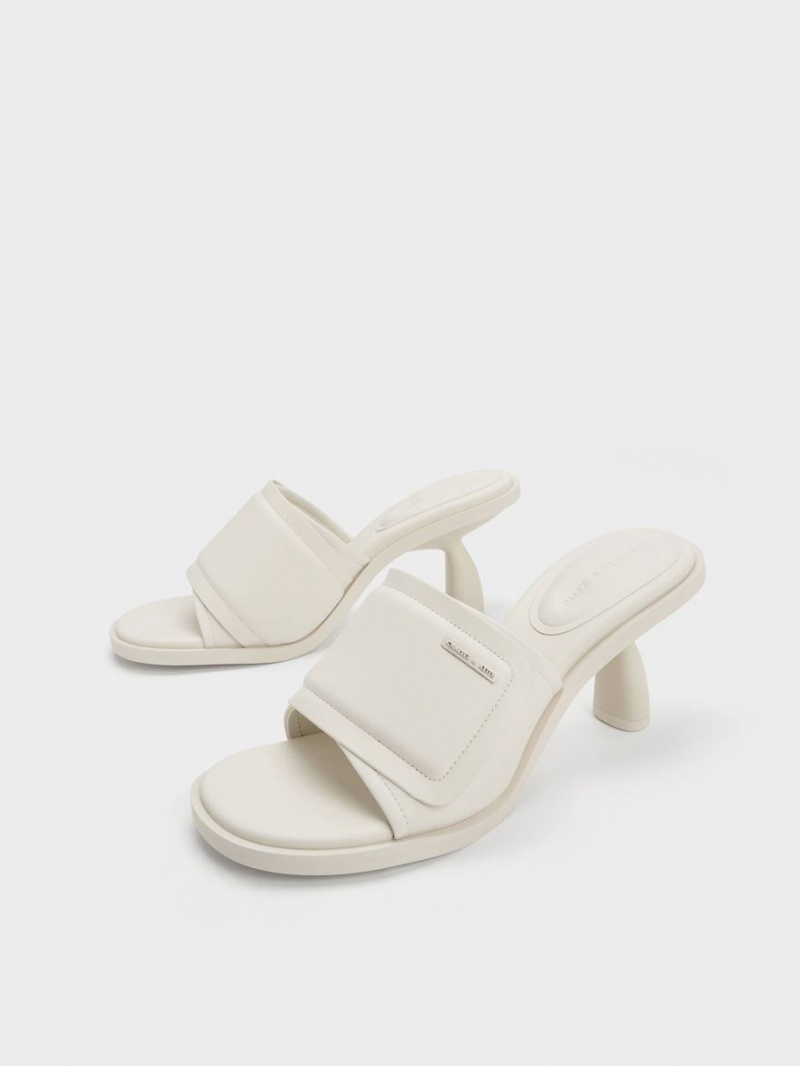 Mules Charles And Keith Puffy Sculptural Heel ασπρα | 04567-IPMW