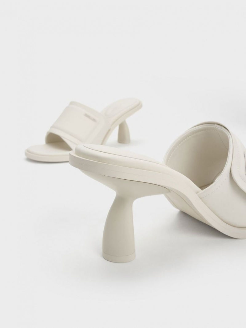 Mules Charles And Keith Puffy Sculptural Heel ασπρα | 04567-IPMW