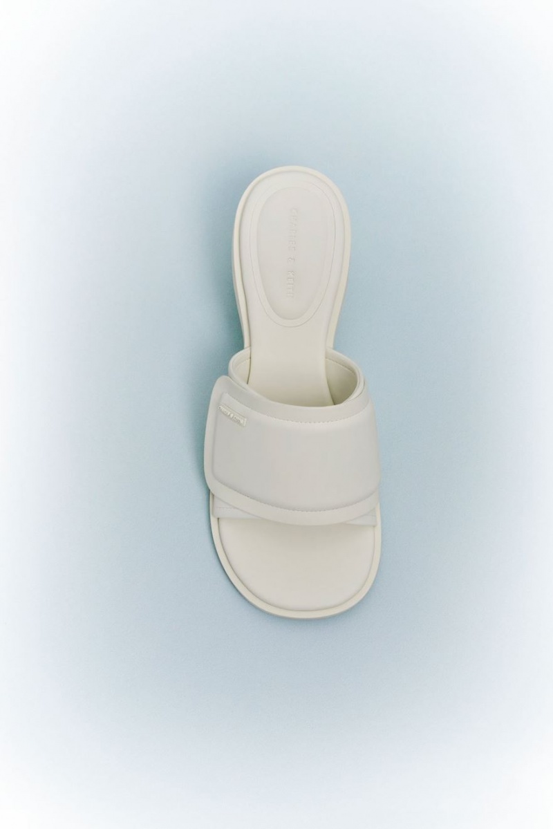Mules Charles And Keith Puffy Sculptural Heel ασπρα | 04567-IPMW