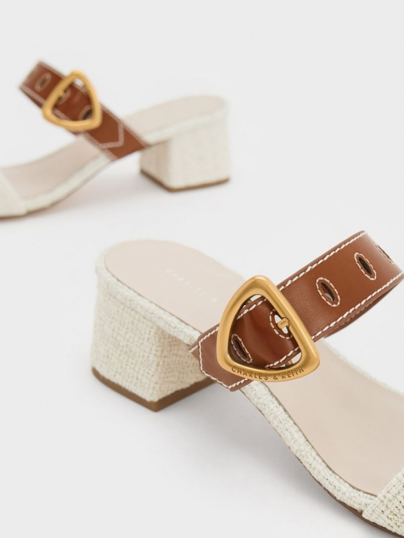 Mules Charles And Keith Sepphe Tweed Metallic πόρπης με τακουνι Πολύχρωμο | 25947-LENS